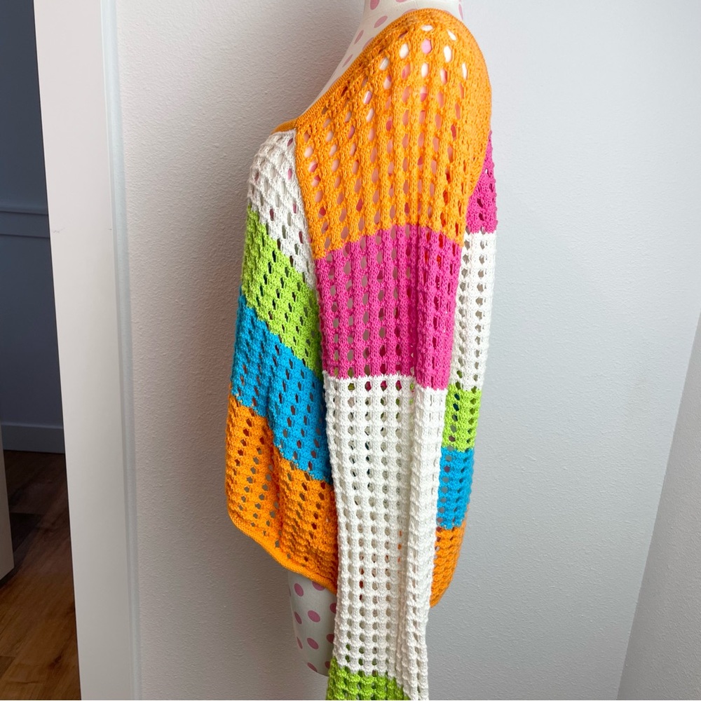 SOLD - Wild Fable Knit Multi Color Sweater Square Neck Stripe Women’s XL - Picture 7 of 10